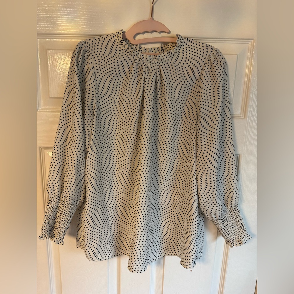 Carolina Belle Black and White Polkadot Blouse